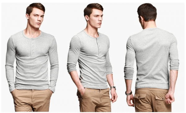 homem usando camisa henley